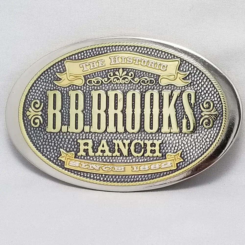 Vintage B.B.‎ Brooks Ranch Belt Buckle The Historic Since 1882 Oval